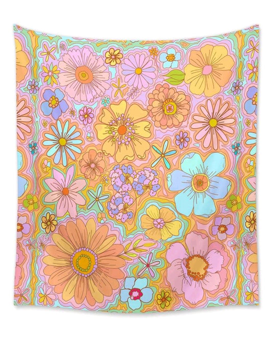 Boho Floral Tapestry