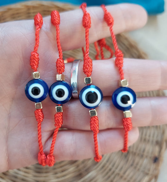 7 Knot Red String Evil Eye Bracelet