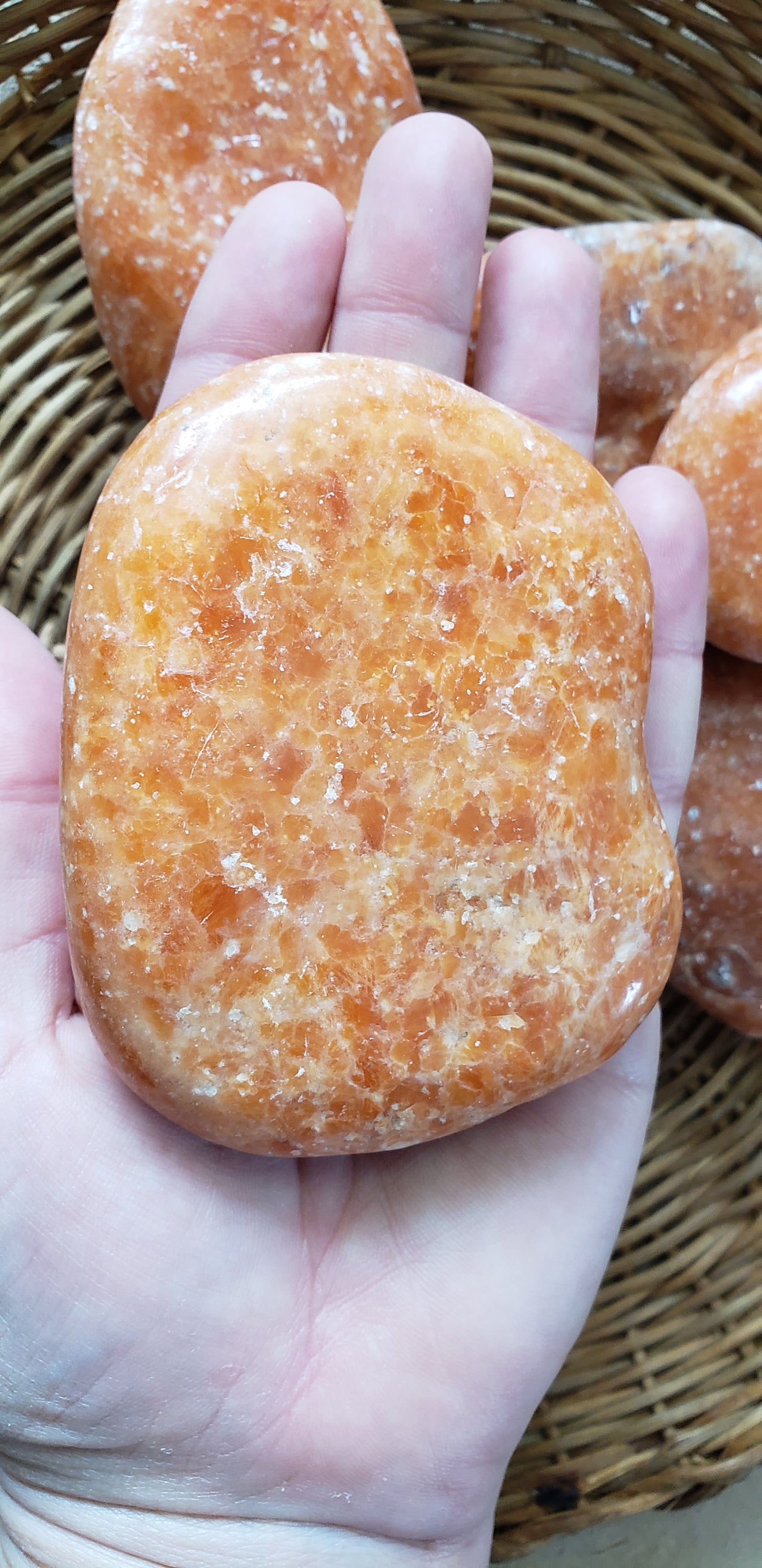 Authentic Orange Calcite Jumbo Tumbled Stone