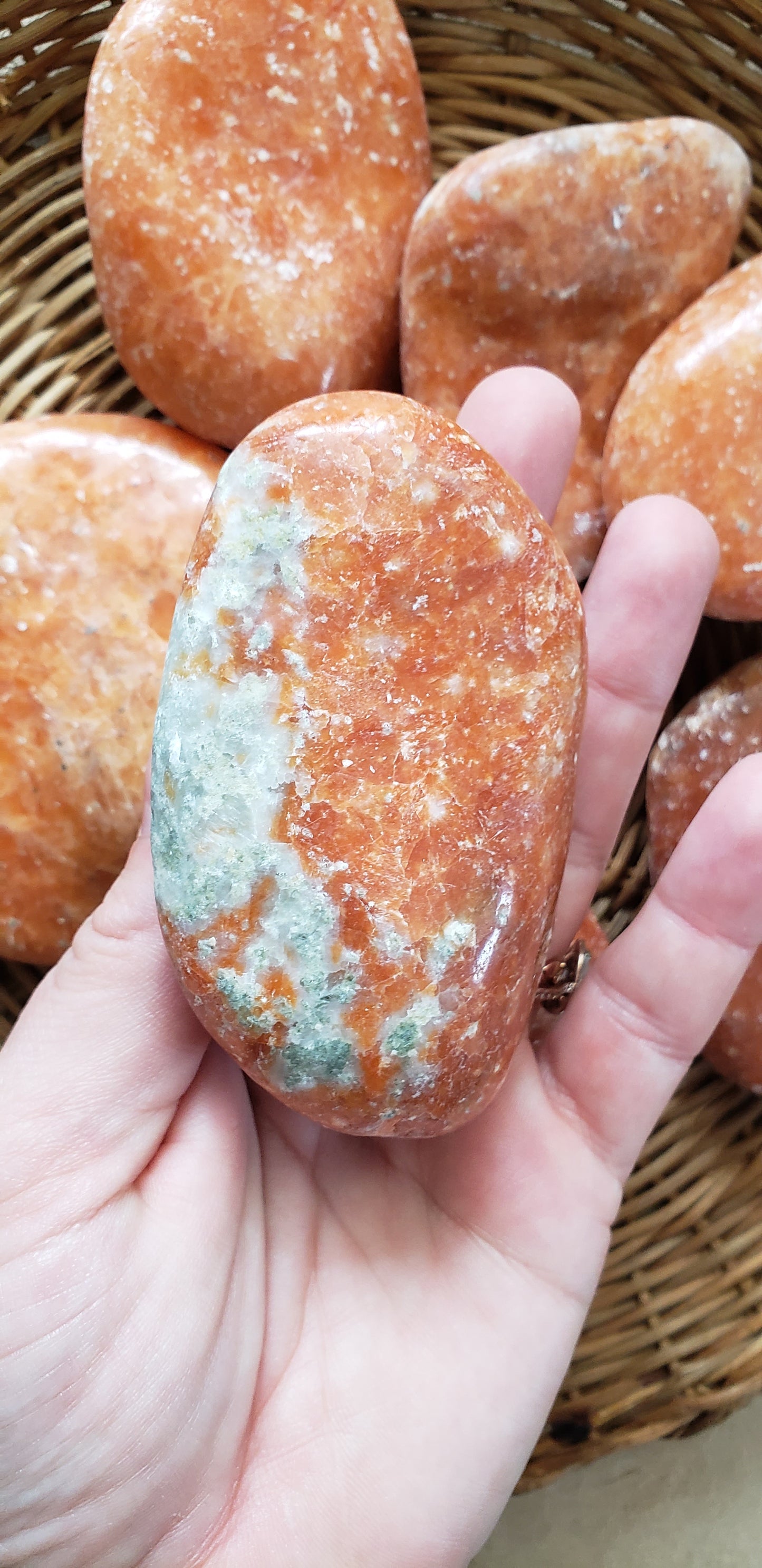 Authentic Orange Calcite Jumbo Tumbled Stone