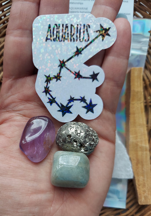 Aquarius Zodiac Crystal Set