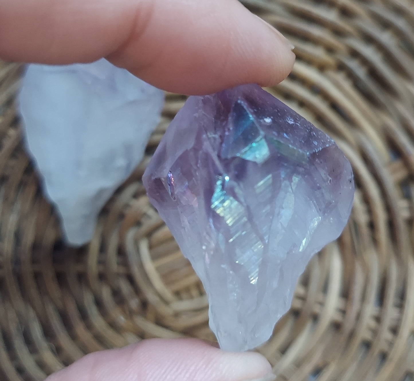 Aura Amethyst Raw Root Point