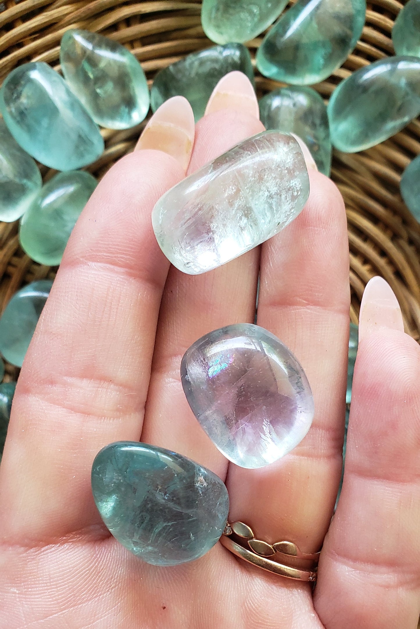 Green Fluorite Tumbled Stone
