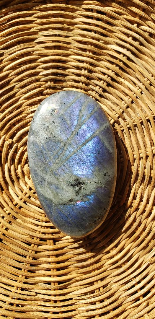 Flashy Purple Labradorite Palm Stone (Rare)