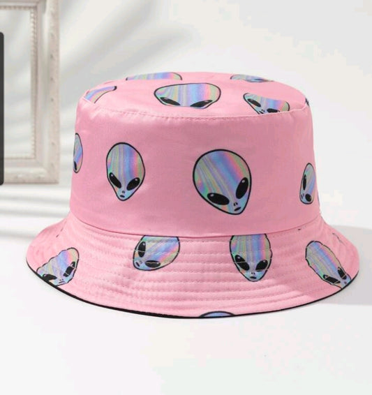 Pink Alien Bucket Hat