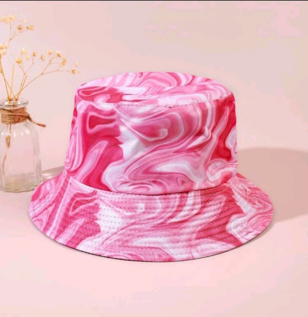 Psychedelic Marble Swirl Pink Bucket Hat