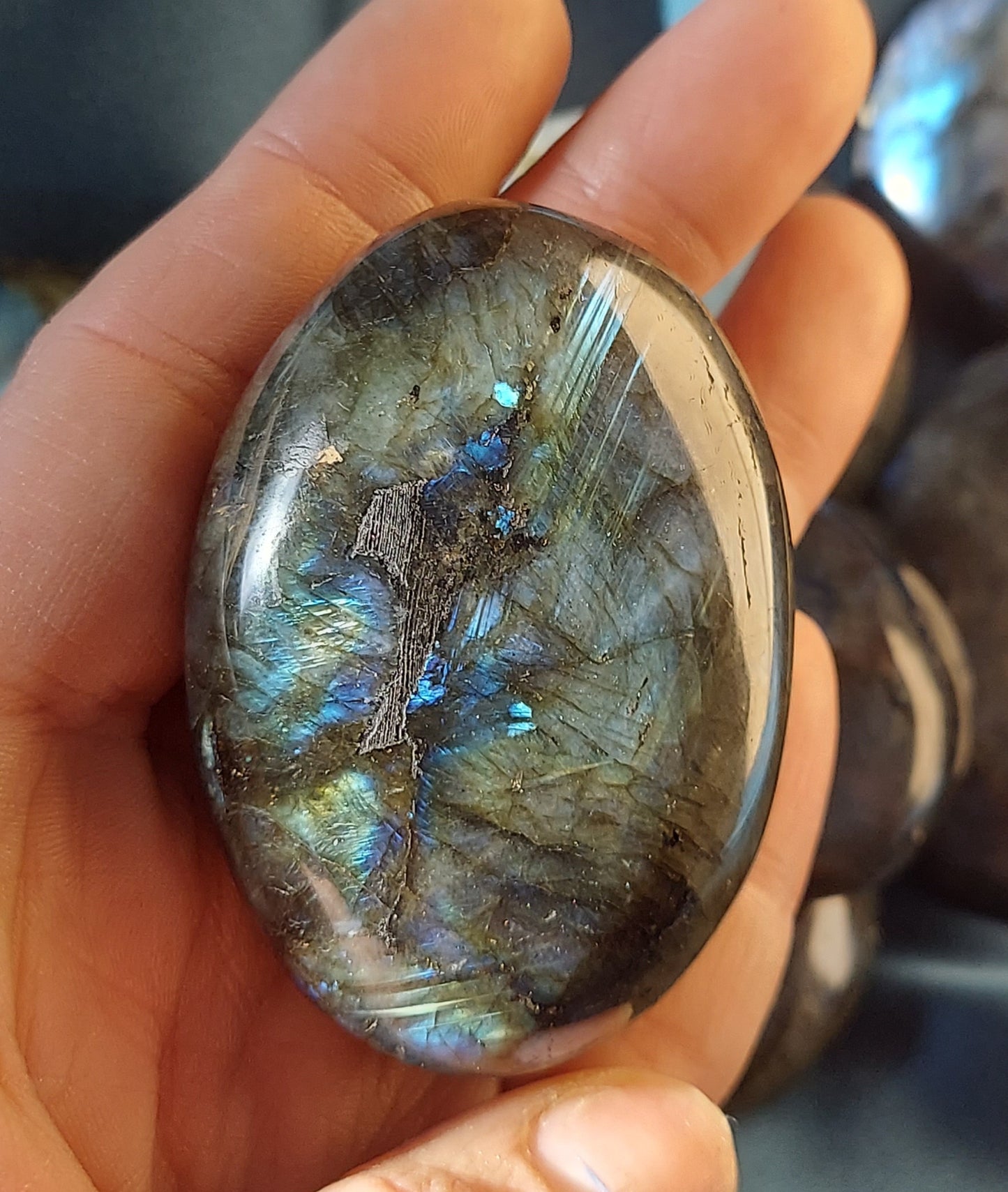 Authentic Labradorite Polished Palm Stones