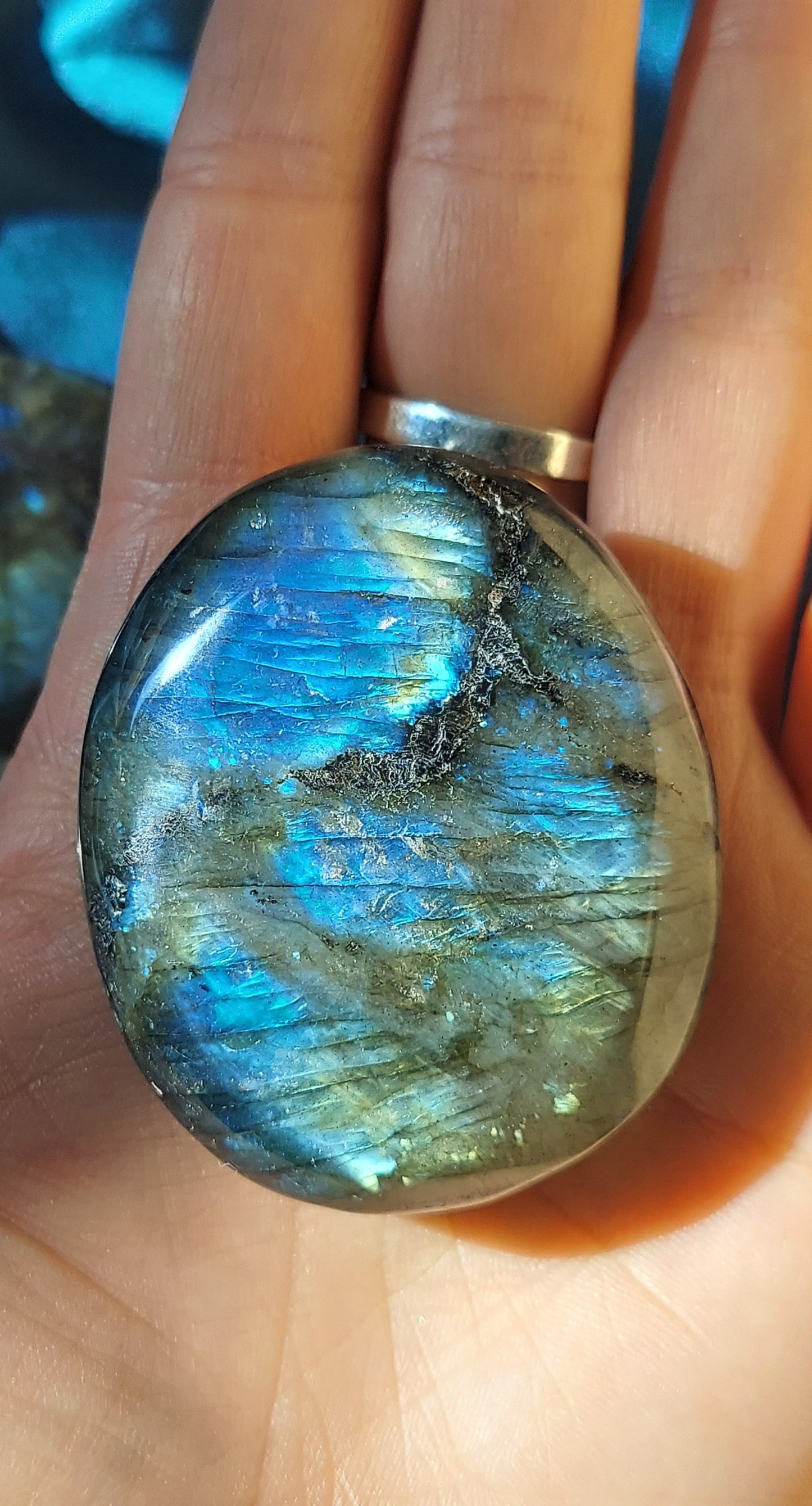 Authentic Labradorite Polished Palm Stones