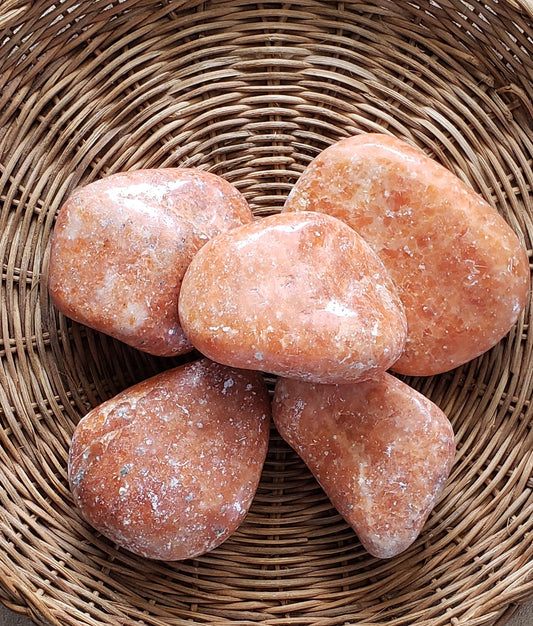 Authentic Orange Calcite Jumbo Tumbled Stone