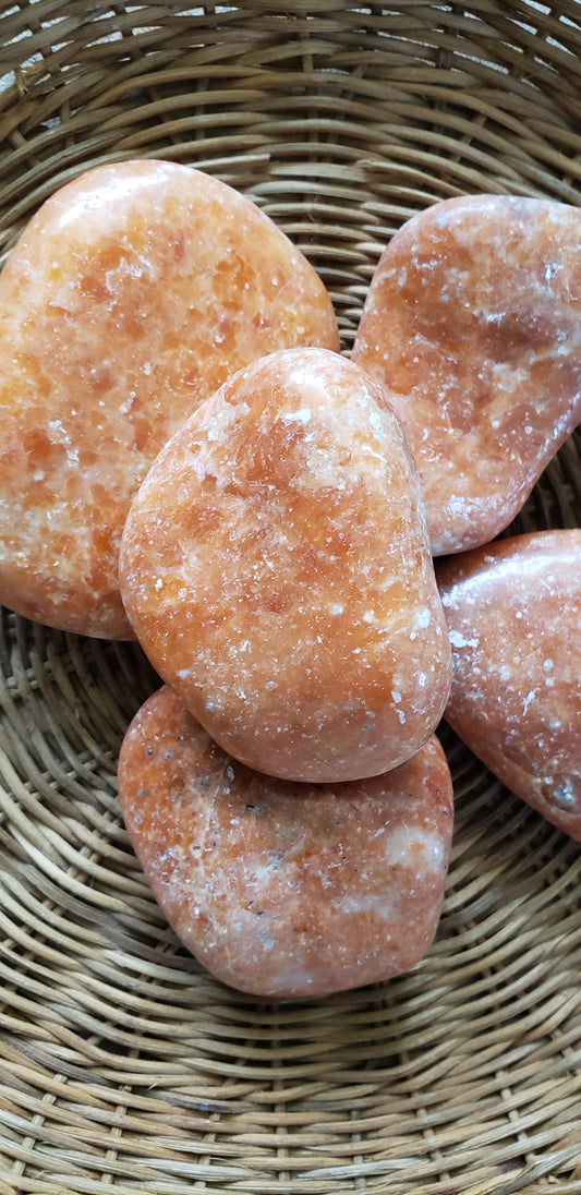 Authentic Orange Calcite Jumbo Tumbled Stone