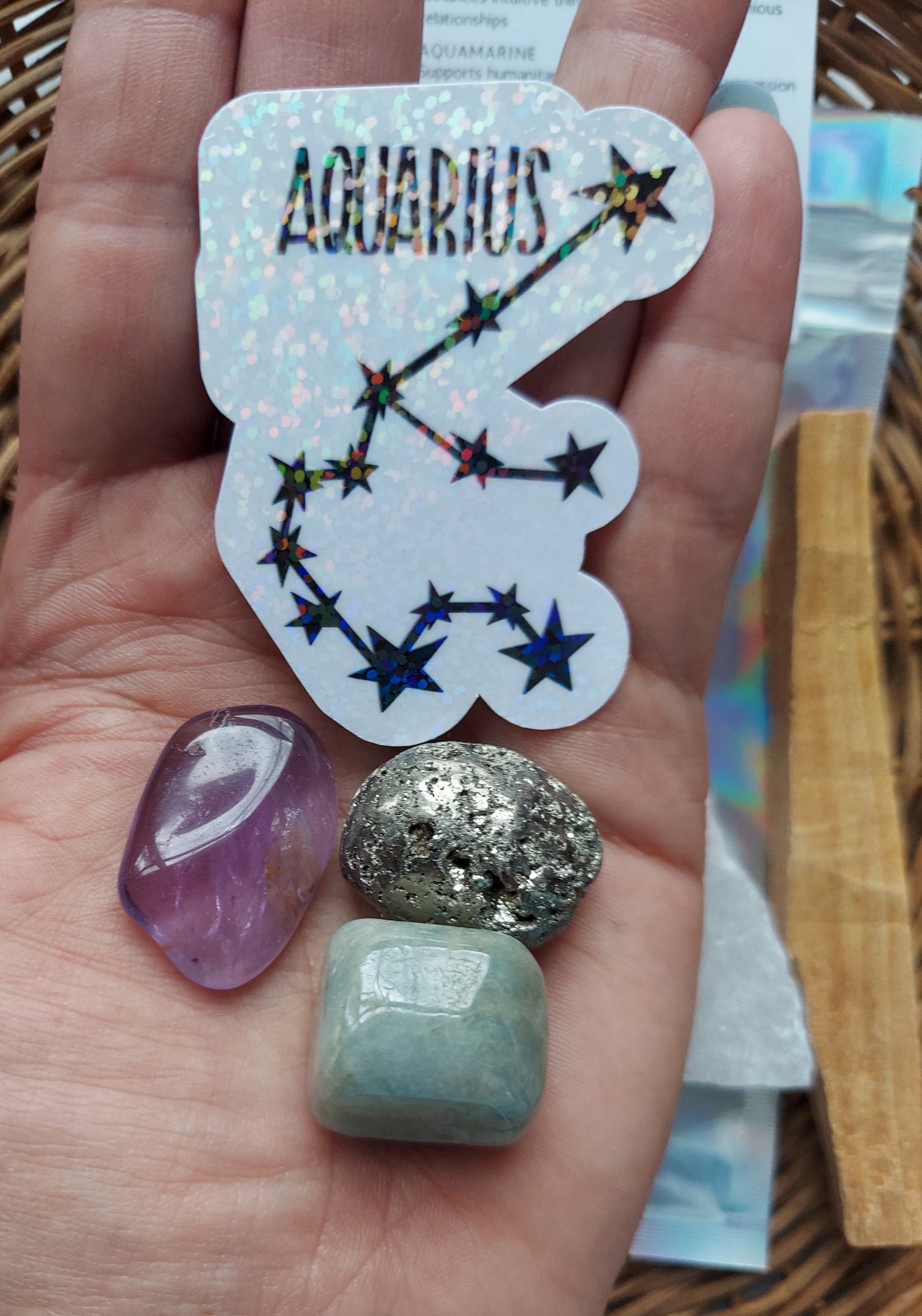 Aquarius Zodiac Crystal Set