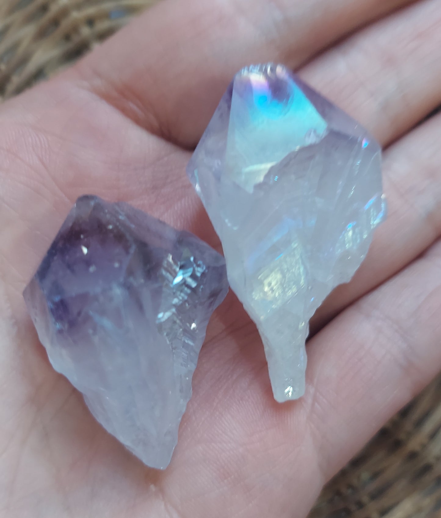 Aura Amethyst Raw Root Point