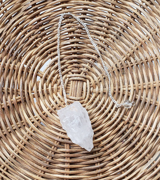 Raw Clear Quartz Pendulum