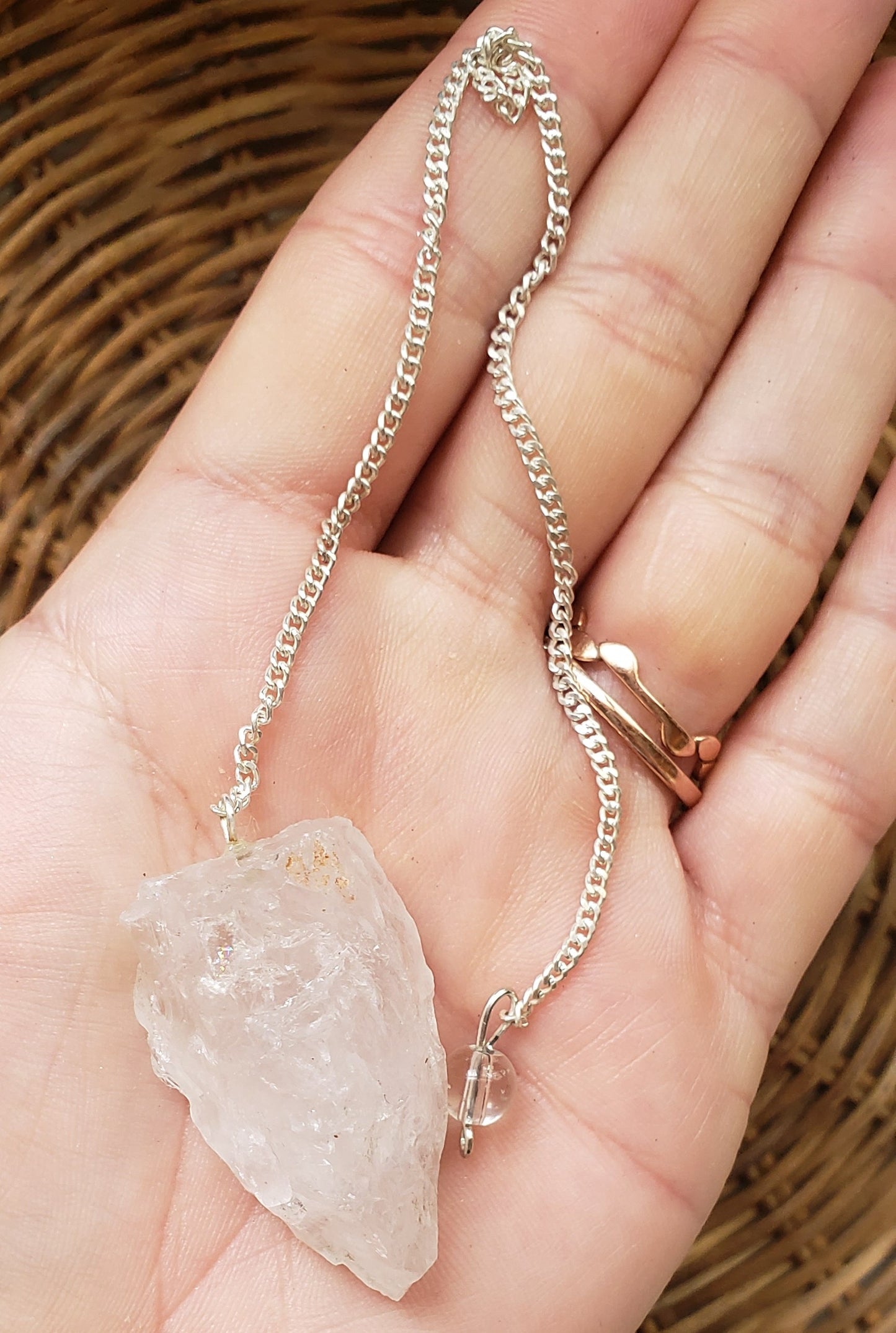 Raw Clear Quartz Pendulum