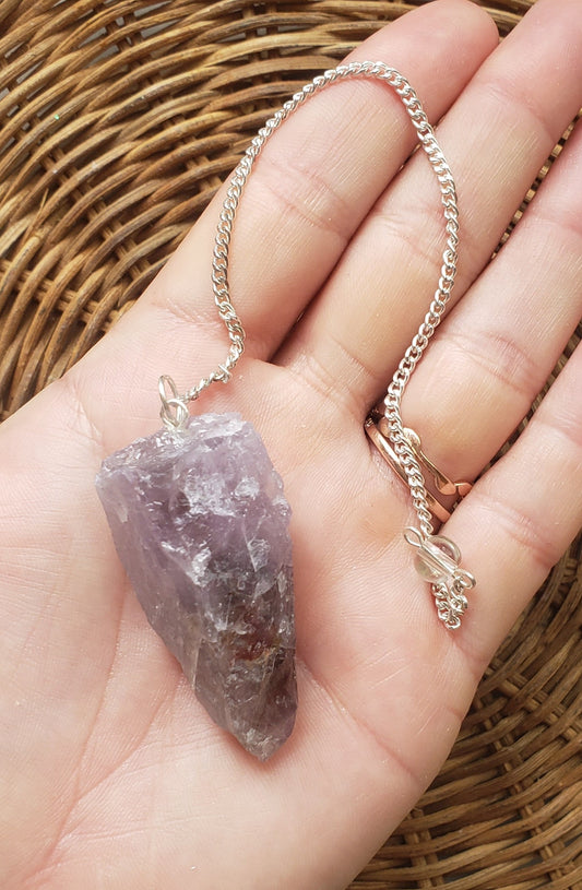 Raw Amethyst Pendulum