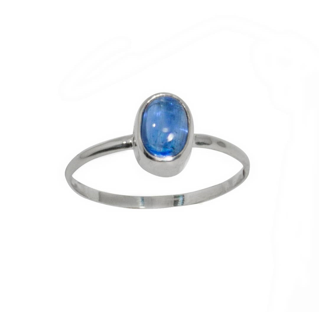 Kyanite Dainty Bezel Sterling Silver Ring