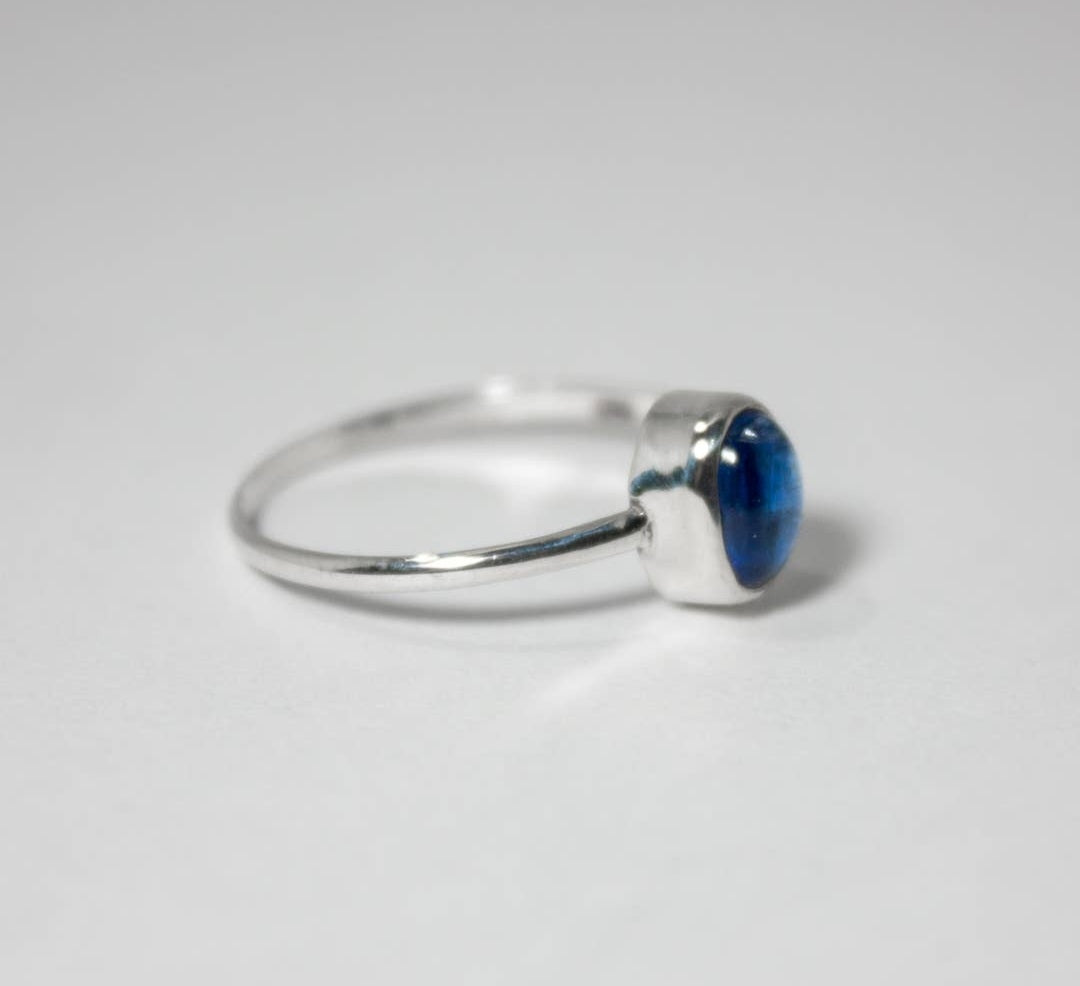 Kyanite Dainty Bezel Sterling Silver Ring