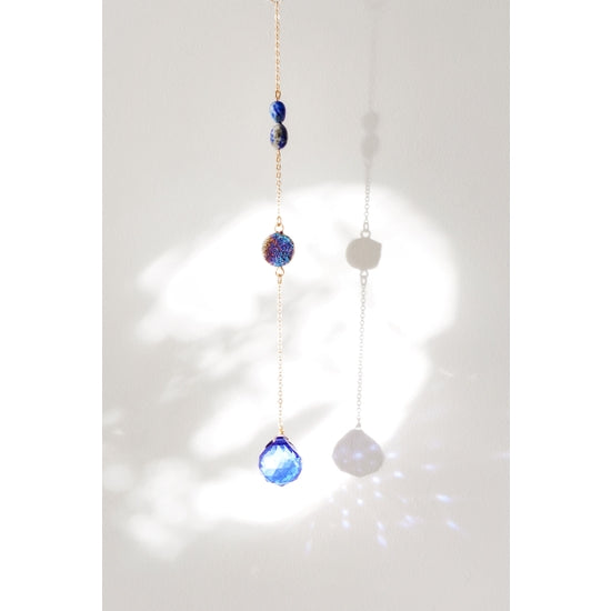 Mini Sapphire Blue Agate & Lapis Lazuli Suncatcher