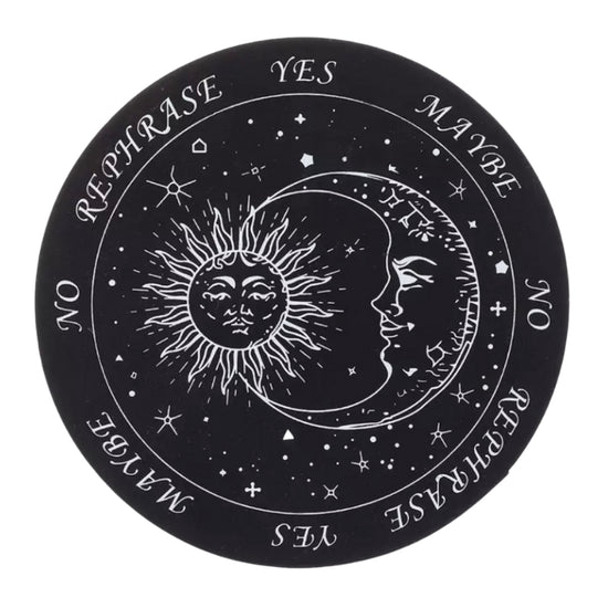 6" Sun | Stars | Moon Wood Pendulum Board (Black)