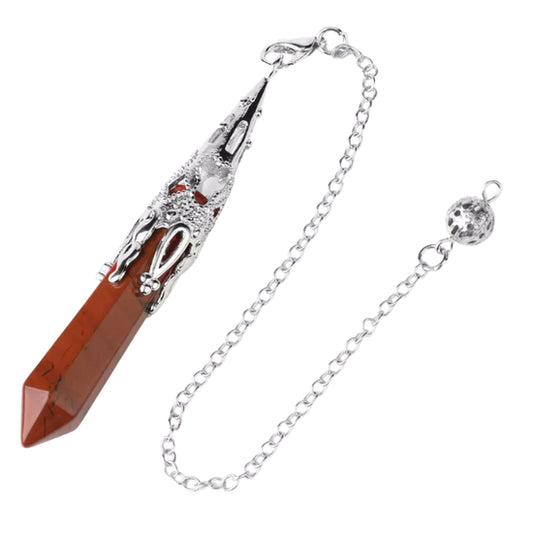 Red Jasper Silver Pendulum -"Balance & Life Force Energy"