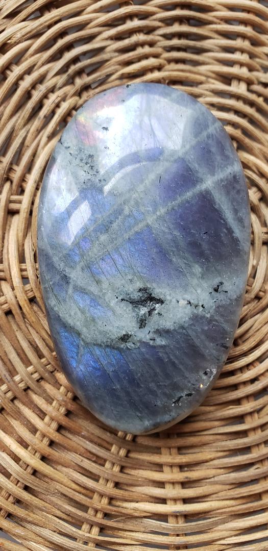 Flashy Purple Labradorite Palm Stone (Rare)